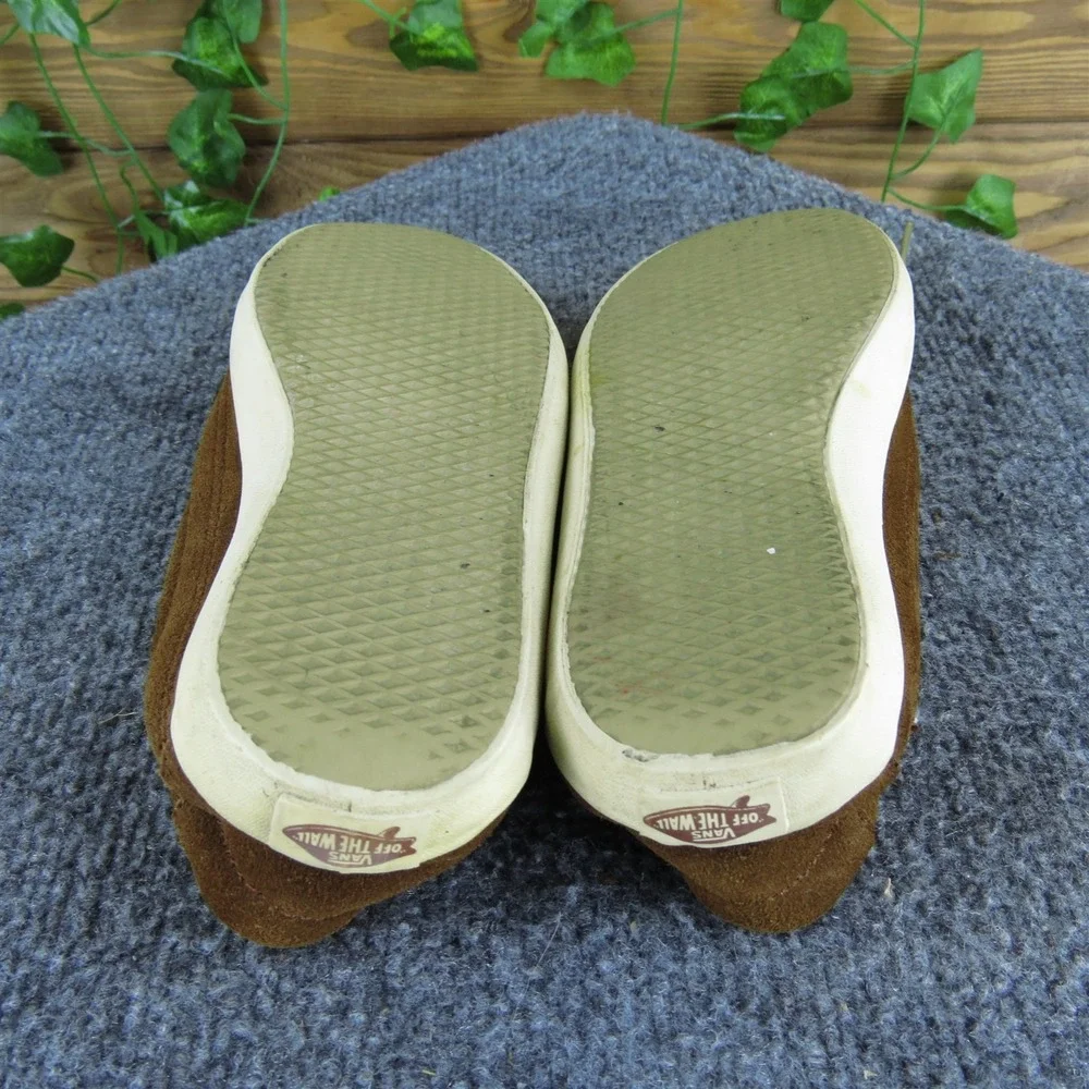 VANS Women‎ Rata Flat Sneaker Brown Leather Sz 5.5 Medium  Used 2025